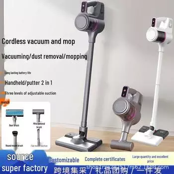 Cross-Border Wireless Handheld Upright Vacuum Cleaner: Large Suction, Mite Removal, Mop All-in-One, Brushed with Water Tank English Version