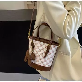 Cross Border женская сумка 2024 года, новая сумка-ведро на одно плечо, стильная ретро-винтажная цветочная маленькая квадратная сумка, Zero Wallet Прямая трансляция only bag