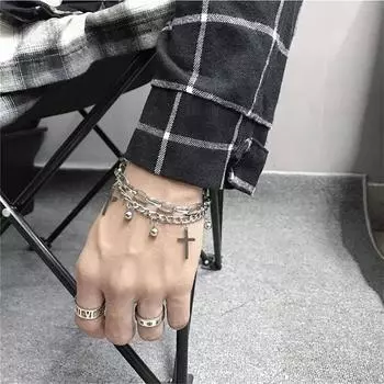 Cross Bracelet One Size серебряный