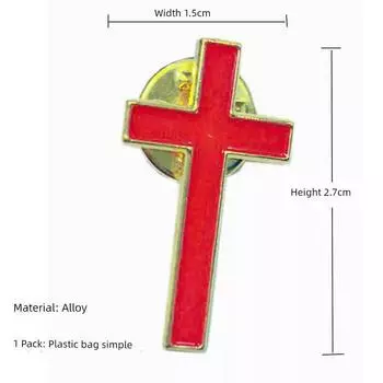 Cross Brooch Women Anti-exposure Buckle Jewelry Shirts Men s Accessories Suit Collar Pin Clothes Buckle Metal Creative All-Match Red