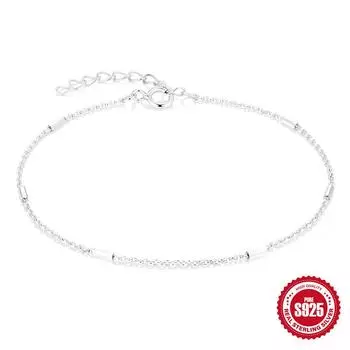Cross Calender Room Long Chain Simple Daily Wear S925 Sterling Silver Women S Chain Diy Bracelet 925 silver серебряный