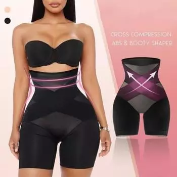 Cross Compression Abs Shaping Брюки Tighten Нижнее белье Женские трусики с высокой талией Утягивающее корректирующее белье для повседневной носки S