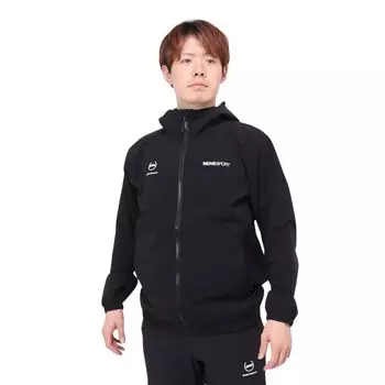 Худи с капюшоном на молнии Descente AIRY TRANSFER Light с логотипом губ на кресте, с капюшоном, с передней застежкой-молнией, 4-сторонний стрейч, водоотталкивающее, стабильное по форме, устойчивое к выцветанию, дождевое, черный