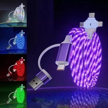 Cross Five In One светящийся кабель для быстрой зарядки и передачи данных One Size синий