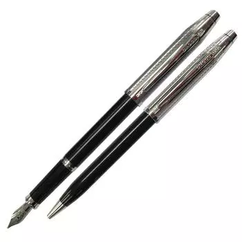 Cross Fountain Pen Ballpoint Pen Set Century 2 Black Lacquer Chrome Limited Gift Set Genuine Imported Product AT0087WG-91MS