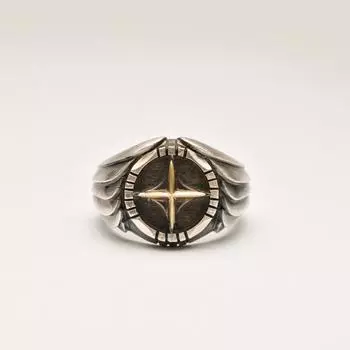Cross Ring For Men And Women, European And American Retro Vintage Vintage Personalized Wing Opening Ring opening adjustable
