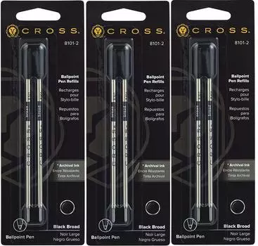 CROSS стержень для шариковой ручки 6 черный B 8101 шт./коробка (жирный) чёрный