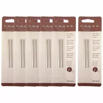 CROSS Стержень для шариковой ручки Texly M Medium Blue 6 шт. в упаковке на масляной основе (12 шт.) 8518-6 синий