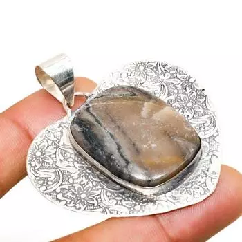 Подвеска из серебра 925 пробы с драгоценным камнем в виде креста, ручная работа, 2,08 дюйма 2.08 коричневый