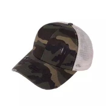 Cross - Water Washing Ponytail Retro Net Eyes - Дышащая тонкая летняя солнцезащитная кепка-бейсболка M