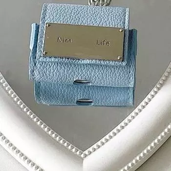 Crossbody Airpodspro2 Earphone Bag Applicable to Apple 3 Generation New Arrival Airpods3 Pure Color Fancy Apple Airpods4 Drop-Resistant Earphone Case Apple Airpods Pro Blue single shell