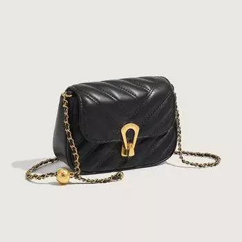 Crossbody Bag for Women, Black Chain Bag, Small Square Bag, Niche Design, High-end Texture, Single Shoulder Bag чёрный