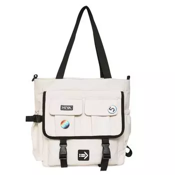 Сумка через плечо мужская большая вместительная сумка-тоут студенческая сумка через плечо бежевый