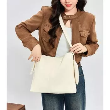 Crossbody Bag Spring and Summer Energetic Girl Simple Soft Pitot Bag Large Capacity Daily Commuter One-shoulder Bucket Bag
