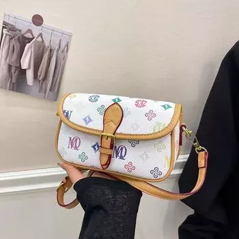 Crossbody bag women s bag new retro presbyopia bag light luxury niche high-end versatile small square bag разноцветный