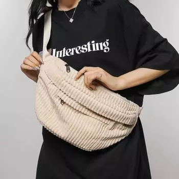 Сумка через плечо женская простая универсальная сумка мужская большая нагрудная сумка японский рюкзак студенческая поясная сумка через плечо женская коричневый