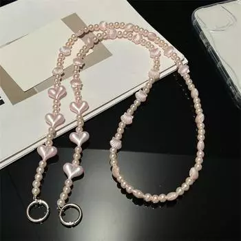 Crossbody Mobile Phone Chain Sweet Cellphone Lanyard Lovely Beads Phone Strap Girls