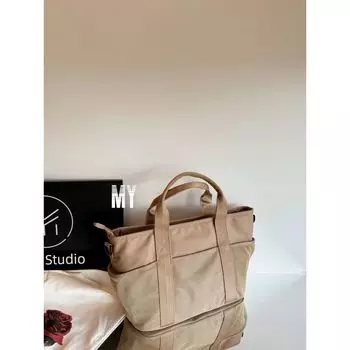 Crossbody Satchel Shoulder Multi-Compartment Pocket Tote Bag Khakis