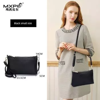 Crossbody Small Bag Women s Genuine Leather Women s Bag Soft Leather First Layer Cowhide All-Match Mother Bag Handbag Women s Hand Shoulder Bag Women Black small size [first layer cowhide]]