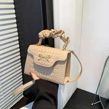 Женская сумка через плечо 2024 года, новая популярная сумка через плечо с рисунком крокодила в иностранном стиле, летняя модная сумка карамельного цвета, маленькая квадратная сумка белый