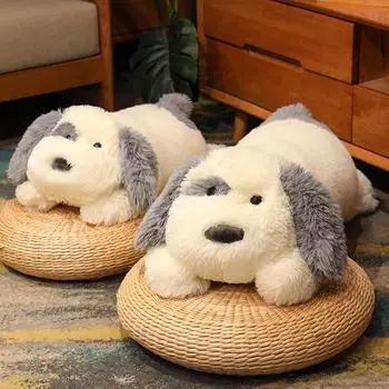 Crouching Long Haired Dog Doll Birthday Gift Wholesale Plush Toys Girl Sleeping Pillow Extra Large Doll Plush Animal Toy 65cm