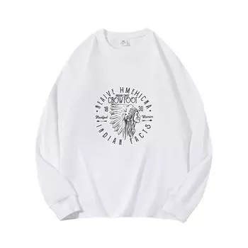 CROW Autumn Clothing Длинные рукава из чистого хлопка, новый мужской и женский топ, весенний внутренний слой, базовая рубашка, футболка с круглым вырезом и длинными рукавами M коричневый