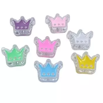 Корона 5 шт. Материал для DIY ручной работы для изготовления браслетов и ожерелий, акриловые бусины с капельным маслом, ювелирная фурнитура, прозрачные модные бусины фиолетовый