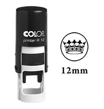 CROWN DESIGNСамостоятельно красящий мини-резиновый штамп Colop круглые декоративные штампы для учителей Impression Area: 12 mm