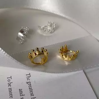 Crown earrings women s niche design high-end sterling silver ear buckles new hot-selling personality versatile sweet earrings 925 silver