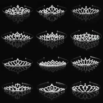 Головной убор в виде короны Детская повязка на голову со стразами Аксессуары для волос Детская корона Аксессуары для волос на день рождения Аксессуары для девочек Платья