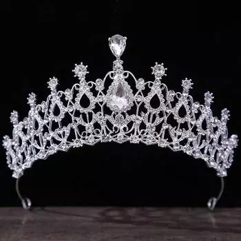 Crown Jewelry Set Bridal Wedding Jewelry Set Women Necklace Earrings Set Korean Style Jewelry A