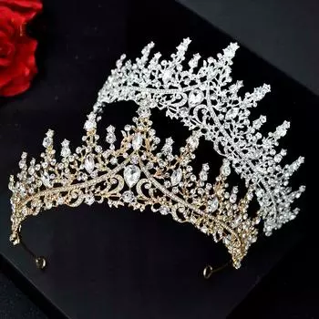 Crown Rhinestone Headband Korean Style Bridal Headwear Bridal Crown Women Tiara Wedding Jewelry золотой