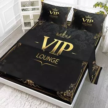 Crown Vip 4-Piece Bed Sheet Set, Including 1 Flat Bed Sheet, 1 Super King Bed Sheet, 2 Pillowcases, Suitable For Bedroom 99cmx199cm