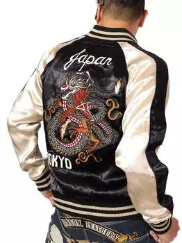 Crows WORST Reversible Sukajan Boya Harumichi Model x Death Rabbit Fully Embroidered XL [Banson] CRV-2121 чёрный