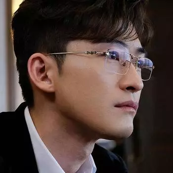 Croxin Blue Light Glasses Temperament Ultra-Light Half-Frame Business Men S And Women S Glasses Can Be Matched With Myopia Glasses Frames 0 degrees anti-blue light