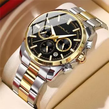 CRRJU-2316 Стальной ремешок Модные простые мужские повседневные часы Мужские часы Многофункциональные деловые личности