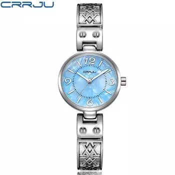 CRRJU Новые женские часы Женские часы со стальным ремнем Повседневные компактные кварцевые часы Модные часы