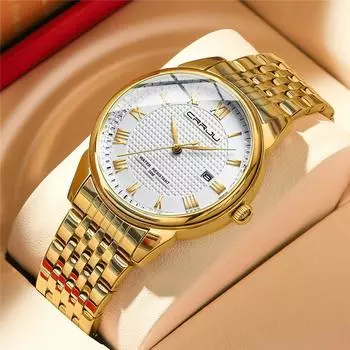 CRRJU Watch 5010 Новые мужские часы со стальным ремешком Простой модный календарь