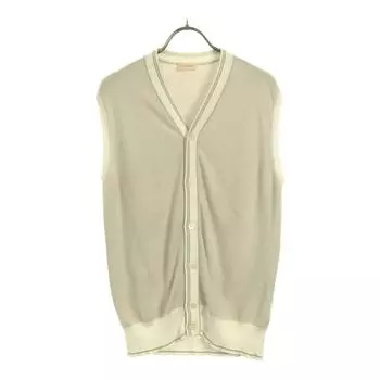 CRUCIANI made in Italy cotton Knit vest 48 Light gray x white Men s Used