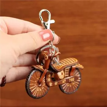Cruiser Cowhide Motorcycle Keychain Retro Simulation Motorcycle Keyring Backpack Decoration Style 3