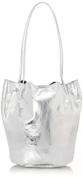 Crush Metallic Shoulder Bucket Tote Bag SV [Kashkash] 01-00-79260 Women s
