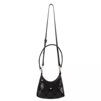 Cryingcenter Plaid Underarm Leather Bag Crying Center Velvet Black