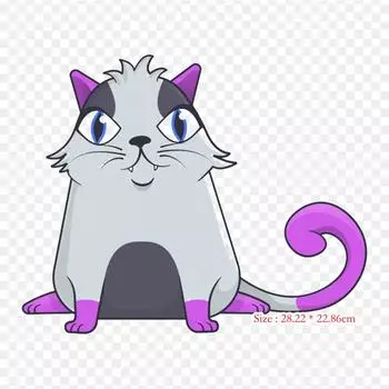 Cryptokitties Усы Термоперенос Печать Виниловые Заплатки Наклейки для Одежды Аппликации Сделай Сам Моющиеся Заплатки