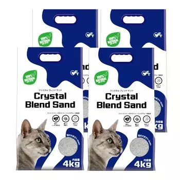 Crystal Blend Set of Veterinarian White Cat Physical Condition Silica Activated No No Low OFT [OFT] Sand, 4kg, 4, Recommended, Litter, Management,