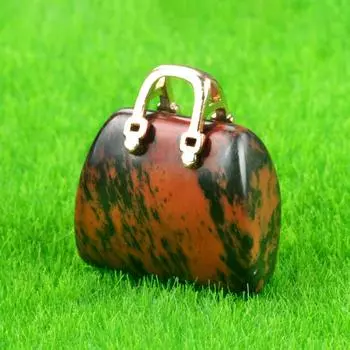 Crystal Carved Home Decoration Heal the Mind Handbag Pendant Stone Bag Healing Crystal Crystal Bag 16