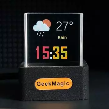 Crystal Cube GeekMagic GIFTV Интеллектуальная метеостанция с GIF-анимацией и отображением фотографий альбома белый