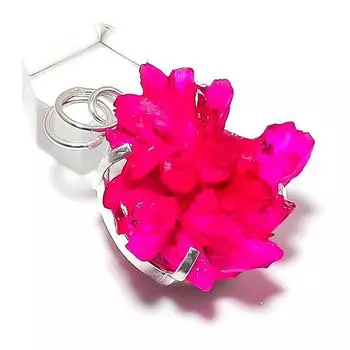 Crystal Druzy Gemstone Handmade 925 Sterling Silver Jewelry Pendant 1.69 L4B29