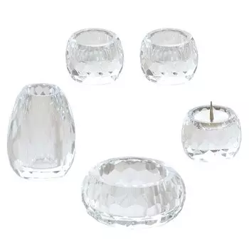 Crystal glass Buddhist altar fittings 5 pieces Furniture style Buddhist altar fittings set Modern Buddhist altar fittings Buddhist altar fittings