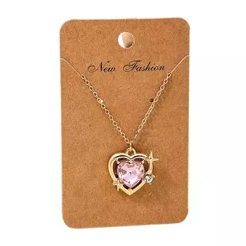 Crystal Heart Pendant Necklace Fashion Star Clavicle Chain for Women Girls Aesthetic Choker Wedding Jewelry Party Gift разноцветный