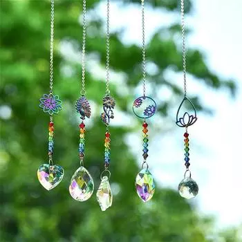 Хрустальный светильник, подвесные аксессуары, украшение для окна, хрустальный декор, подвеска-ловушка, призма 2.3*34cm